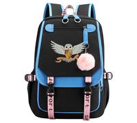 Meetiger Harry Magic Cartable pour filles Hibou Ordinateur portable Rucksack Dames Jeunes Enfants Sac à dos de voyage 7~15 Grade Student Pack Bleu