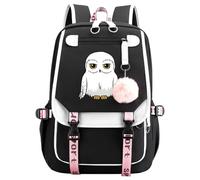 Meetiger Harry Magic Sac à dos Mignon Hibou Hedwig Cartable Élèves Primaires Filles Adolescents Loisirs Voyage Sac à dos Noir