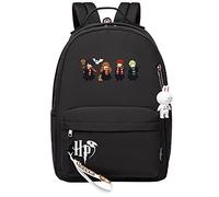 Meetiger Jeune fille Harry Magic Sac à dos Mignon Dessin animé Harry/Ron/Hermione Sac d’école léger Noir