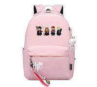 Meetiger Jeune fille Harry Magic Sac à dos Mignon Dessin Animé Harry/Ron/Hermione Sac d’école léger Rose