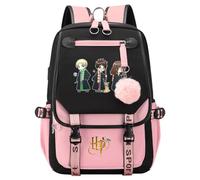 Meetiger Sacs d’école pour filles Harry Magic Cartable Cartoon Harry/Ron/Hermione Sac à dos Sac à dos de voyage Pink-A