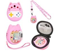 Meetikar Housse de transport et coque en silicone compatible avec la machine de jeu virtuelle Tamagotchi Pix (5 en 1) en silicone pour Tamagotchi Pix, avec lanière de doigt et protecteur d'écran