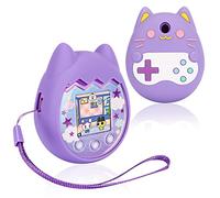 Meetikar Housse en silicone compatible avec Tamagotchi Pix Virtual Pet Game Machine, housse de protection pour Tamagotchi Pix avec cordon de doigt, housse souple pour jouet Tomagatchie Giga Pet Mini (violet)