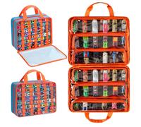 Meetikar Sac de Rangement pour Voitures Jouet, Valise de Transport pour Voitures Jouet Compatible avec Monster Jam Trucks, pour Voitures Hot Wheels, pour Voitures Allumettes, Mini Jouet, Bleu (Sac