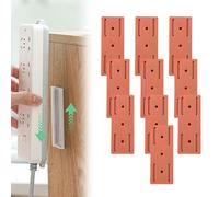 Meetitsneeds Adhesive Punch-Free Socket Holder, AdAhesive Punch-Free Socket Holder, Self-Adhesive Desktop Fixer for Kitchen Home Office Cable Management (Orange,10PCS)