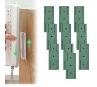 Meetitsneeds Adhesive Punch-Free Socket Holder, AdAhesive Punch-Free Socket Holder, Self-Adhesive Desktop Fixer for Kitchen Home Office Cable Management (Green,10PCS)