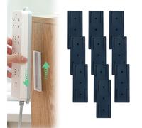 Meetitsneeds Adhesive Punch-Free Socket Holder, AdAhesive Punch-Free Socket Holder, Self-Adhesive Desktop Fixer for Kitchen Home Office Cable Management (Dark Blue,10PCS)