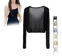 Meetitsneeds Cardigan, Meetitsneeds Sun Knit Cardigan, Sun Knit Cardigans Women's Thin Ice Silk Coat Shawl Air-Conditioned (Black)