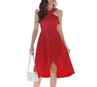 Meetjen Robes De Bal 2025 pour Femmes Saint-Valentin Demoiselle d'honneur sans Manches Hi-Low Soirée De Gala Rouge S