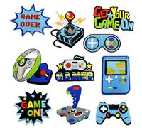 Meetlight Écussons brodés thermocollants à coudre sur vêtements, jeans, vestes, chapeaux, chaussures, sacs à dos - Motif grenouille et couteau (game)