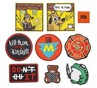 Meetlight Écussons brodés thermocollants à coudre sur vêtements, jeans, vestes, chapeaux, chaussures, sacs à dos - Motif grenouille et couteau (frog)