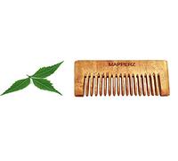 MeeTo Peigne à cheveux en bois de margousier pur fait à la main, peigne antipelliculaire en bois de margousier, peigne à dents larges, marron pour homme et femme