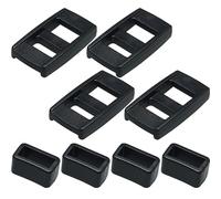 MEETOOT 4 sangles de caméra ajustent la boucle avec support en plastique pour sangles d'appareil photo, accessoires de bagage, noir, Large