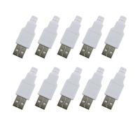 MEETOOT Lot de 10 connecteurs USB 2.0 de Type A mâle 4 Broches avec Cache en Plastique Blanc