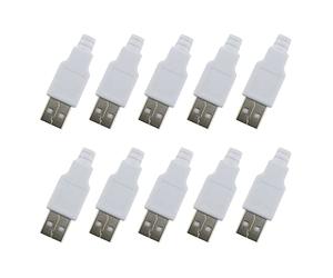 MEETOOT Lot de 10 connecteurs USB 2.0 de Type A mâle 4 Broches avec Cache en Plastique Blanc