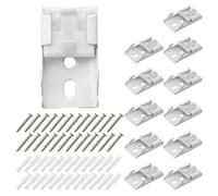 MEETOOT Lot de 12 Accroche Rideau, Supports de Montage pour Rail de Rideau - Blanc - 10 mm - Pour Rails de Rideaux Droits ou Incurvés