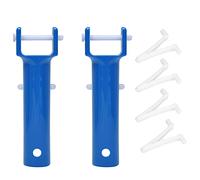 MEETOOT Lot de 2 poignées de brosse de piscine universelles avec clips en V et broches pour aspirateur de piscine et spa Bleu