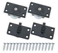 MEETOOT Lot de 2 roues de porte coulissante avec kit de vis en nylon silencieux, accessoires d'armoire, poulie de placard