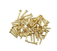 MEETOOT Lot de 25 vis à tête fraisée fendue en laiton - Vis autotaraudeuses plates pour le travail du bois - Quincaillerie pour meubles - N° 2 x 12 mm (M2 x 12 mm) - Doré