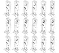 MEETOOT Lot de 35 chevilles de support d'étagère en plastique transparent de 5 x 20 à 18 mm pour armoire de cuisine - Convient aux trous de 5 mm de diamètre et aux planches de 1,9 cm d'épaisseur