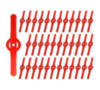 MEETOOT Lot de 36 lames de rechange en plastique pour tondeuse à gazon sans fil (rouge, 36 pièces)