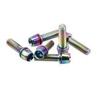 MEETOOT Lot de 6 boulons à tête conique M5 x 18 avec rondelle, vis M5 en acier inoxydable coloré pour guidon de vélo