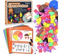 Meetory Carreaux de fractions et cercles de fractions, manipulations mathématiques ressources de fractions pour enfants pour l'école primaire, bandes de fractions, barres de jeux de mathématiques pour