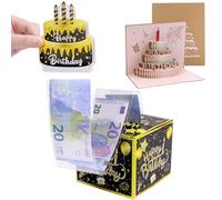 Meetory Emballage cadeau en argent, boîte surprise, cadeau d'anniversaire, avec cartes de vœux pop-up 3D, boîte surprise, pour votre famille, vos enfants, vos amis