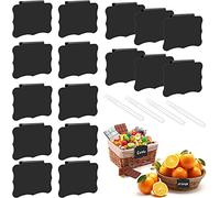 Meetory Lot de 16 étiquettes à clipser en PVC pour panier avec 4 marqueurs à craie blanche, porte-étiquettes amovibles à clipser pour paniers de rangement