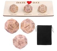 Meetory Lot de 3 dés de soirée romantiques, jeux de dés pour couples, tirs de décision, anniversaires, anniversaires, Saint-Valentin, mariage, cadeau unique pour lui et pour elle