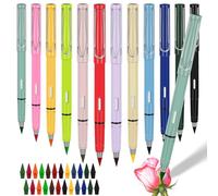 Meetory Swify - Lot de 12 crayons magiques - Gomme réutilisable - Sans encre - Avec 24 pointes de rechange intégrées - Pour étudiant, école, bureau, écriture