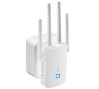 MEETOWN Répéteur WiFi Puissant, 1200Mbps Amplificateur WiFi sans Fil Puissant 5GHz&2.4GHz avec WPS, 4 Antennes WiFi Booster Compatible avec Toutes Les Box, Couverture jusqu'à 200m² et 35 appareils