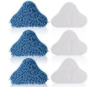 MEETOZ H2O Lot de 5 serpillères à vapeur 3 tampons en microfibre + 3 tampons en microfibre Corail, compatibles avec H20 de rechange lavables