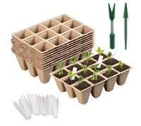 MEETOZ Lot de 20 plateaux de semis biodégradables à 240 cellules pour plantes, fruits, légumes