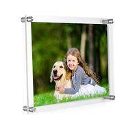 Meetu Lot de 4 cadres photo en acrylique de 21,6 x 27,9 cm - Cadre photo intérieur de 20,3 x 25,4 cm - Cadre flottant sans cadre transparent pour documents, certificats, œuvres d'art