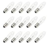 MeetUs Lot de 15 ampoules E10 de rechange, blanc chaud, 2200 K, 0,2 W, AC 10 V-55 V, bougie ondulée, bougies coniques pour arche et guirlandes lumineuses
