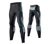 MEETWEE Cyclisme Pantalons Homme, Respirant 3D Gel Silicone Long Bike Compression Leggings Cycliste Pantalon de Vélo Pantalon - Bleu -L