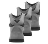 MEETWEE Débardeur Compression Homme,Manches Courtes pour Hommes Maillot de Corps Ventre Plat Minceur Gilet Invisible Amincissant sans Manches Body Shaper Tee Shirt