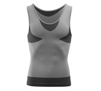 MEETWEE Débardeur Compression Homme,Manches Courtes pour Hommes Maillot de Corps Ventre Plat Minceur Gilet Invisible Amincissant sans Manches Body Shaper Tee Shirt