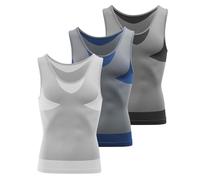 MEETWEE Débardeur Compression Homme,Manches Courtes pour Hommes Maillot de Corps Ventre Plat Minceur Gilet Invisible Amincissant sans Manches Body Shaper Tee Shirt