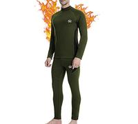 MEETWEE Ensemble de sous-Vêtement Thermique Homme,Quick Dry Haut Maillot de Corps & Pantalon Bas pour Chasse Ski Running,S,U5-vert