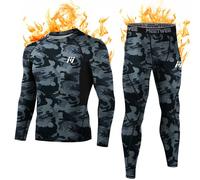 MEETWEE Ensemble de sous-Vêtements Thermiques Homme, Sport Base Layer Maillot Manches Longues + Pantalon Quick Dry Sou Vetement pour L'entraînement Ski Running Randonnée