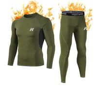 MEETWEE Ensemble de sous-Vêtements Thermiques Homme, Sport Base Layer Maillot Manches Longues + Pantalon Quick Dry Sou Vetement pour L'entraînement Ski Running Randonnée