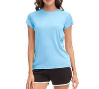 MEETWEE Femme Surf Shirt Rash Guard UV Shirts Natation Tankini UPF 50+ Manches Courtes Maillot de Bain
