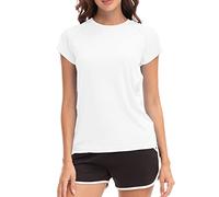 MEETWEE Femme Surf Shirt Rash Guard UV Shirts Natation Tankini UPF 50+ Manches Courtes Maillot de Bain
