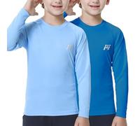 MEETWEE Garçon Fille Manches Longues Rashguard Vest, Enfants Natation Séchage Rapide Top UV Protection Solaire pour Surf Beach Pool