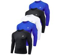 MEETWEE Haut Compression Homme Manche Longue/Courtes,Baselayer Maillot Running Vetement Fitness pour Sports Jogging T-Shirt Baselayer pour Sports Musculation Gym