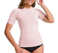 MEETWEE Haut de Bain Femme Rashguard UV,Rose Nude,XL