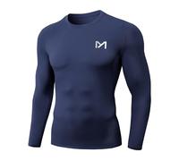 MEETWEE Hauts de Compression Homme Running Manches Longues Anti-UV UPF 50+,Respirant et Léger pour Course à Pied,Entraînement,Natation et Sports d‘Extérieur,Bleu Marine,L