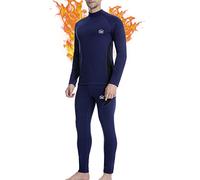 MEETWEE Homme Ensemble de sous-Vêtement, Sport Base Layer Maillot Manches Longues + Pantalon Quick Dry Sou Vetement pour L'entraînement Ski Running Randonnée